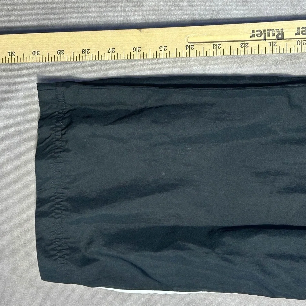 Vintage Reebok Track Pants Mens L Black Polyester Loose Straight‎ Mesh Lined